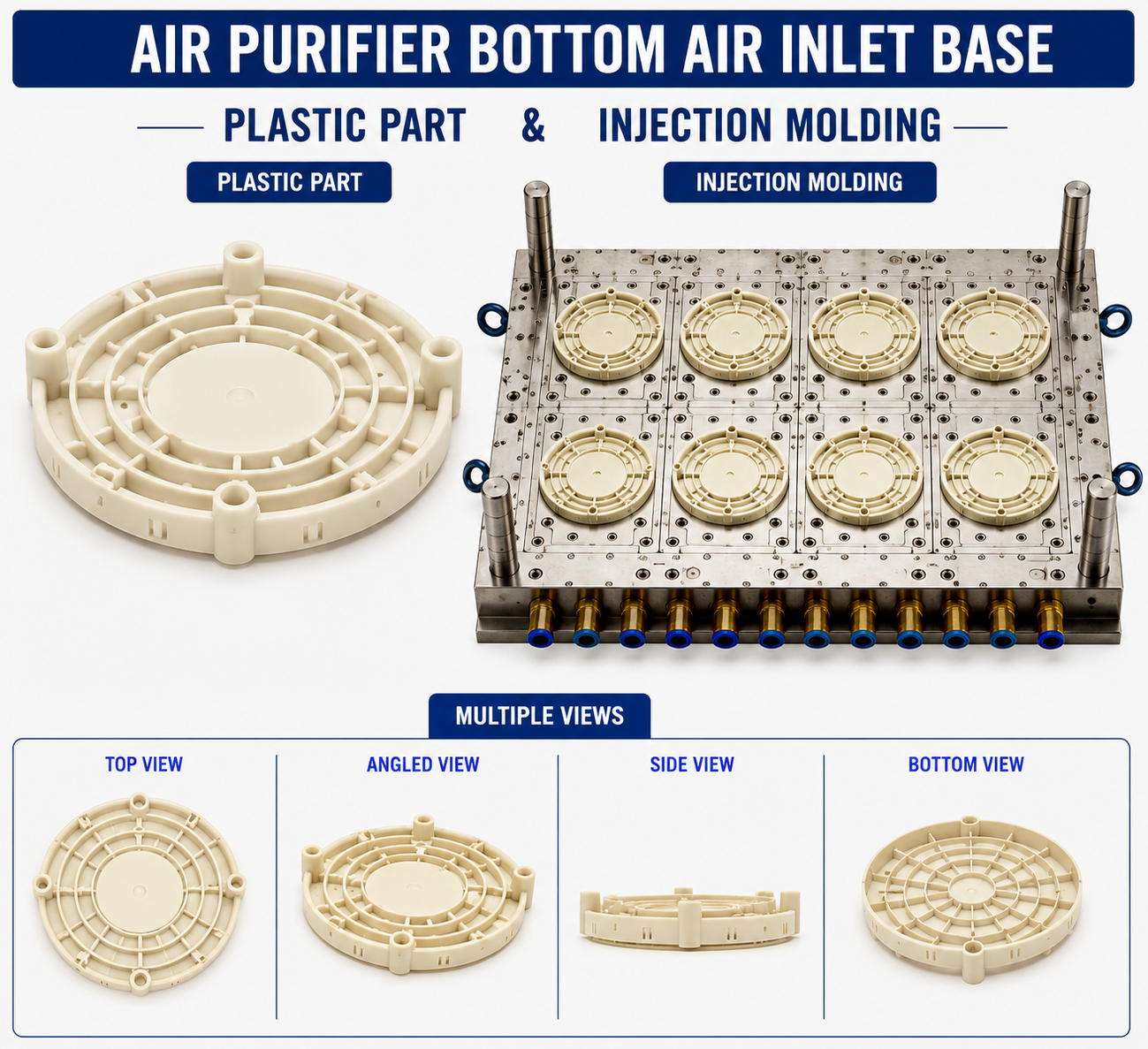 Air Purifier Plastic Bottom Air Inlet Base Mould and Moulding Service